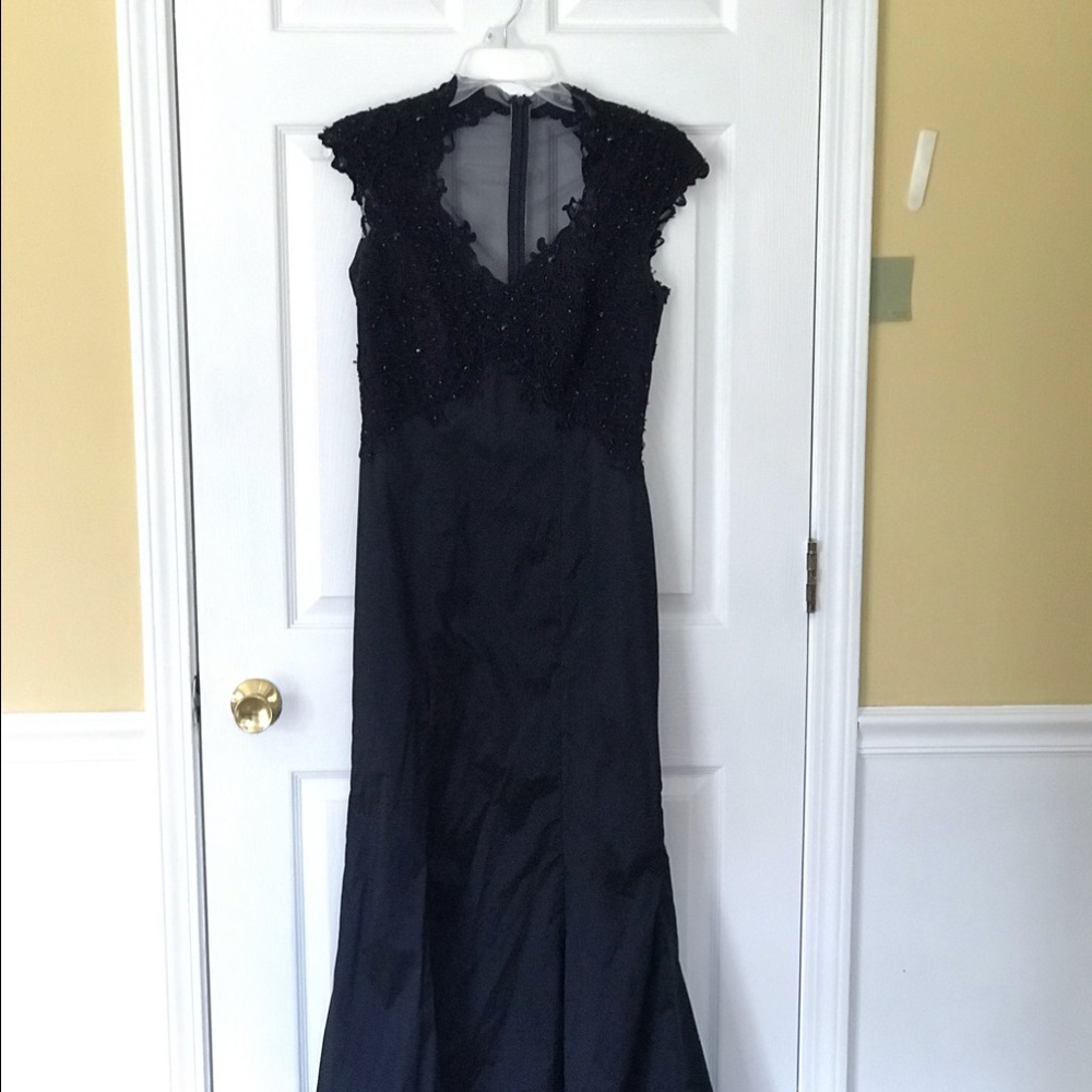 Tadashi long navy blue dress